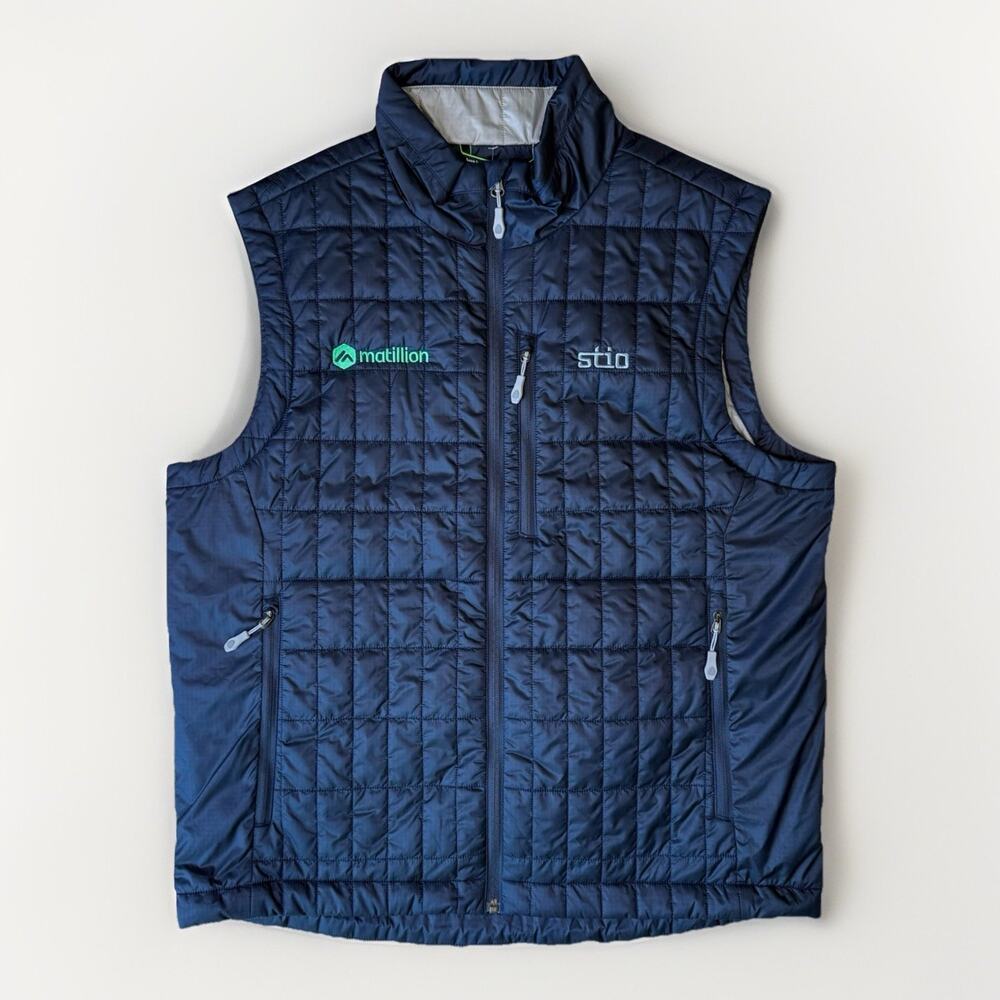 Stio Azura Insulated Vest Large Blue Full Zip Lightweight Outerwear Utah NWT